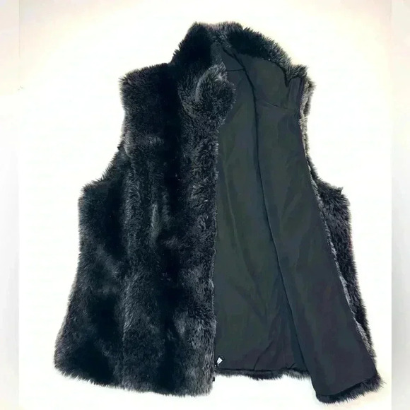 KRISTEN BLAKE Women’s REVERSIBLE SOFT WARM FAUX FUR HOODED VEST Size- Large - Picture 8 of 12